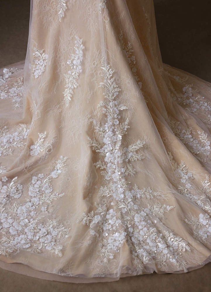 elyessen  Diamond White A-Line Lace Dress