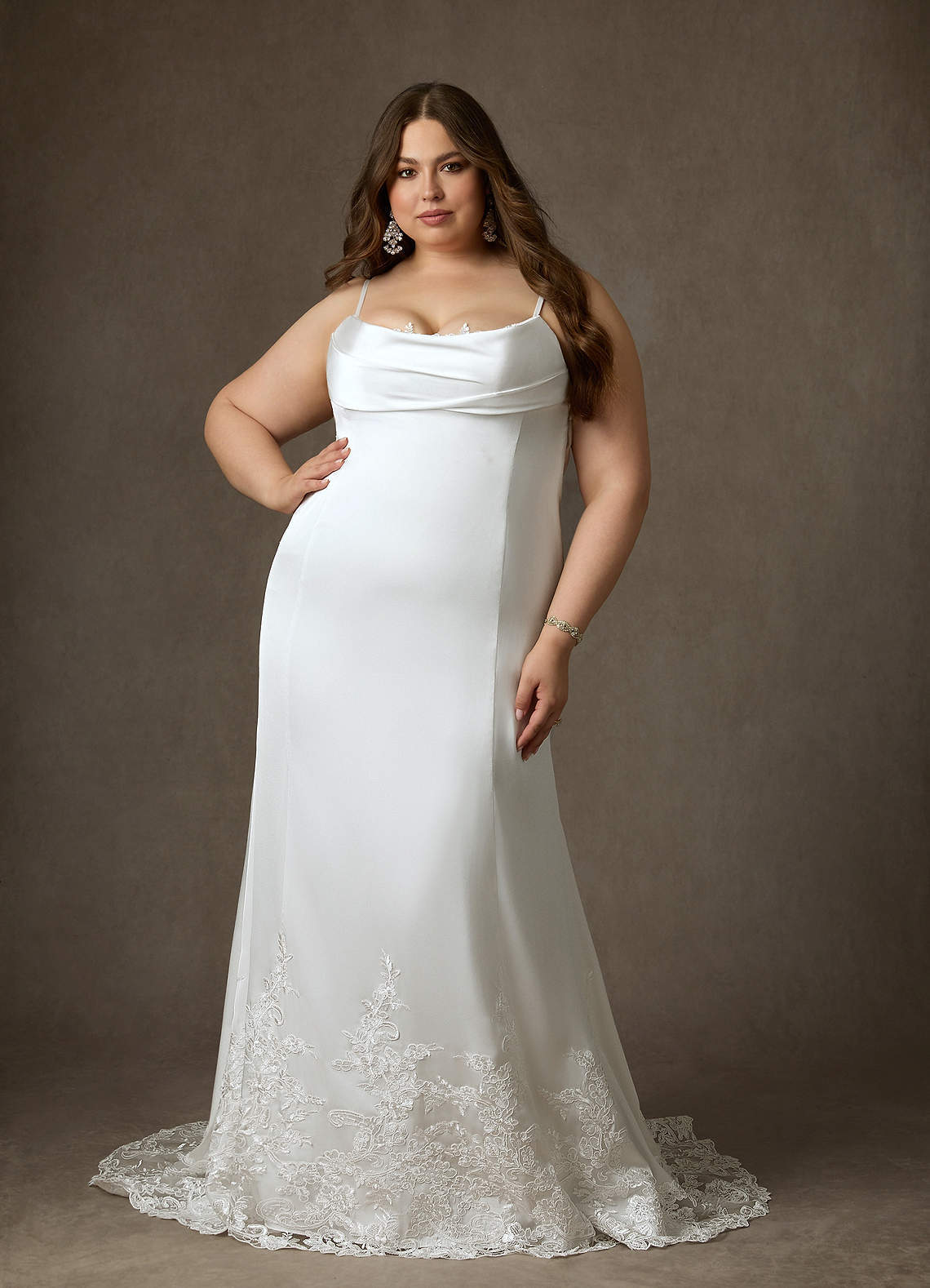 elyessen Eliora Stretch Diamond White Fit and Flare Stretch Satin Dress