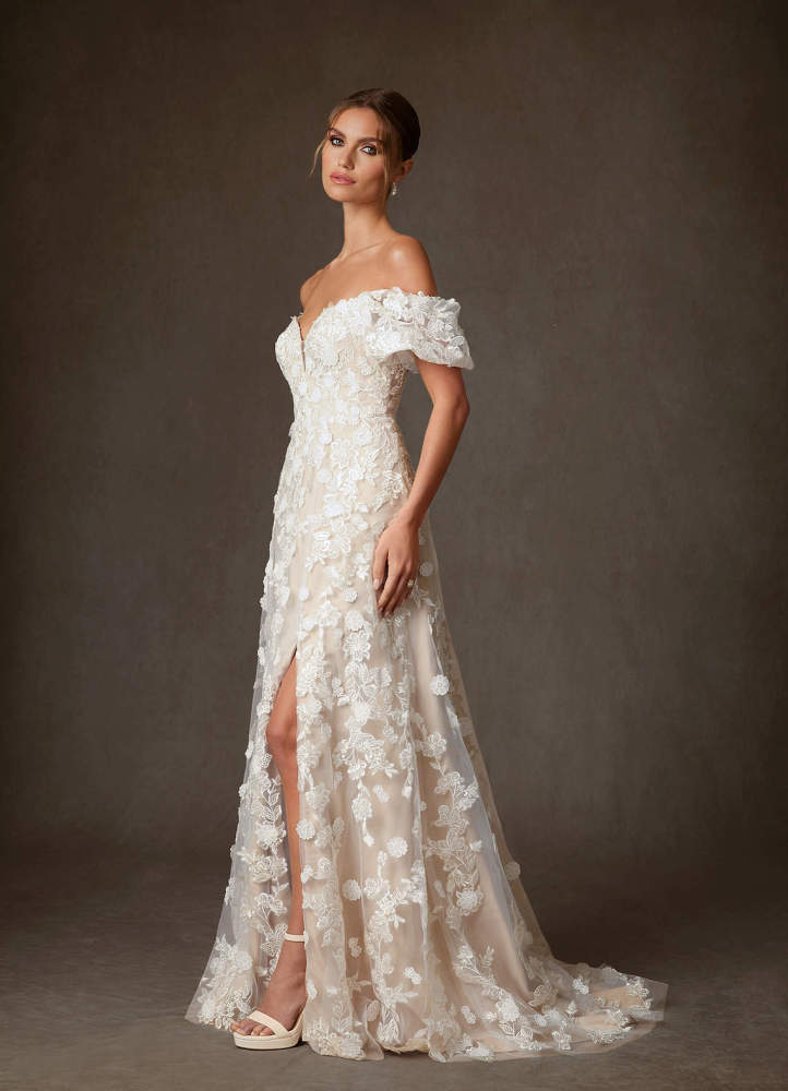 elyessen Diamond White A-Line Sweetheart Lace Dress