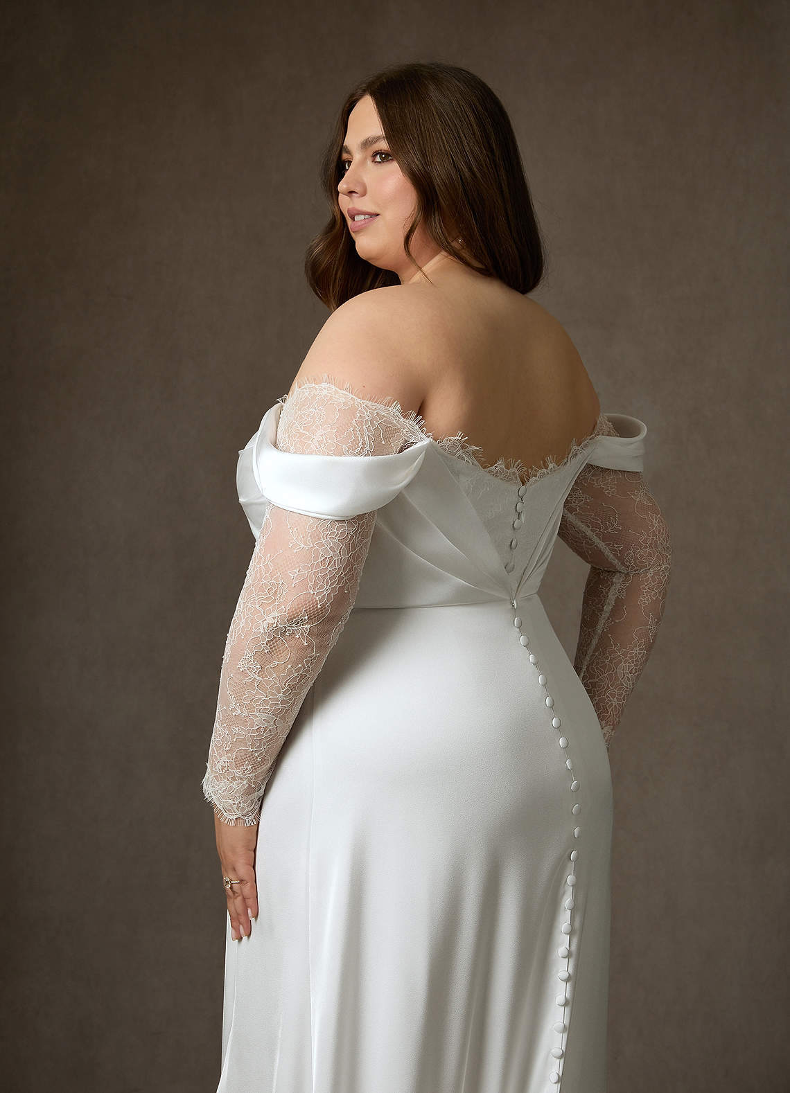 elyessen Alexa Stretch Diamond White A-Line Sweetheart Neckline Lace Dress