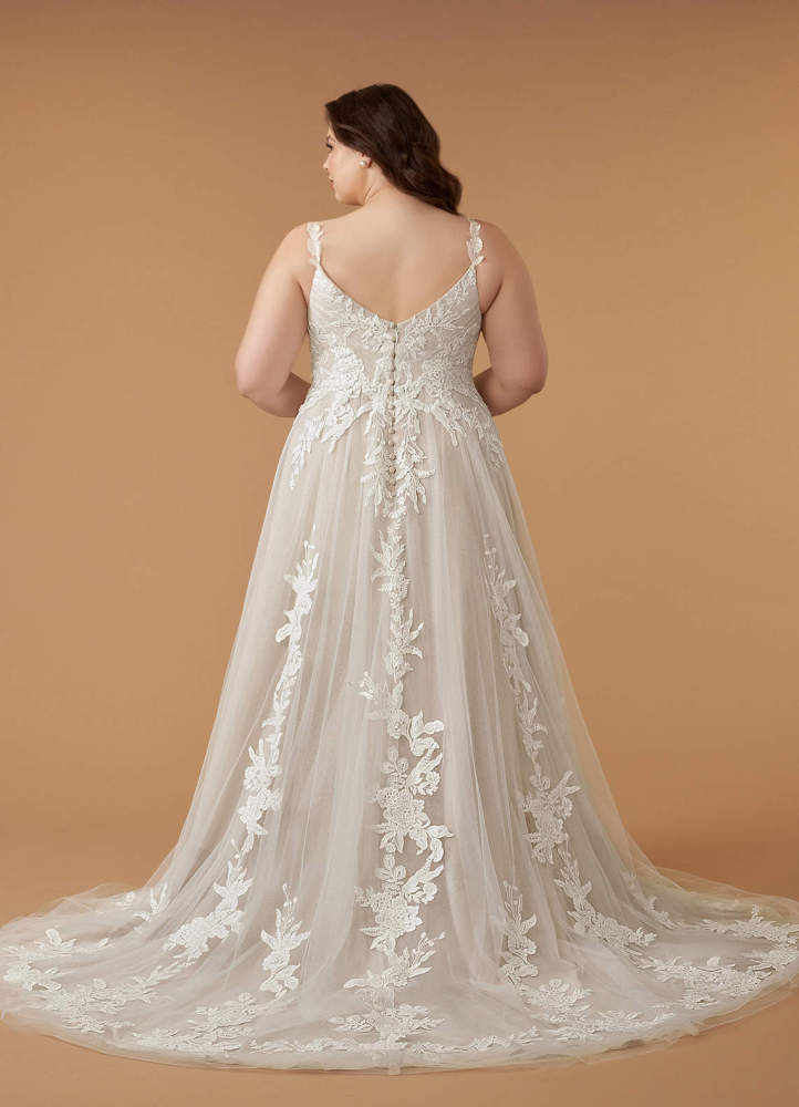 elyessen  Diamond White A-Line V-Neck Sequins Tulle Dress
