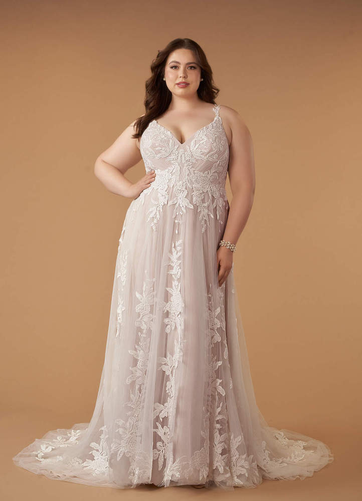 elyessen  Diamond White A-Line V-Neck Sequins Tulle Dress