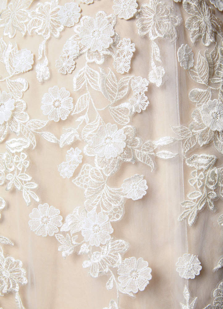 elyessen Diamond White A-Line Sweetheart Lace Dress