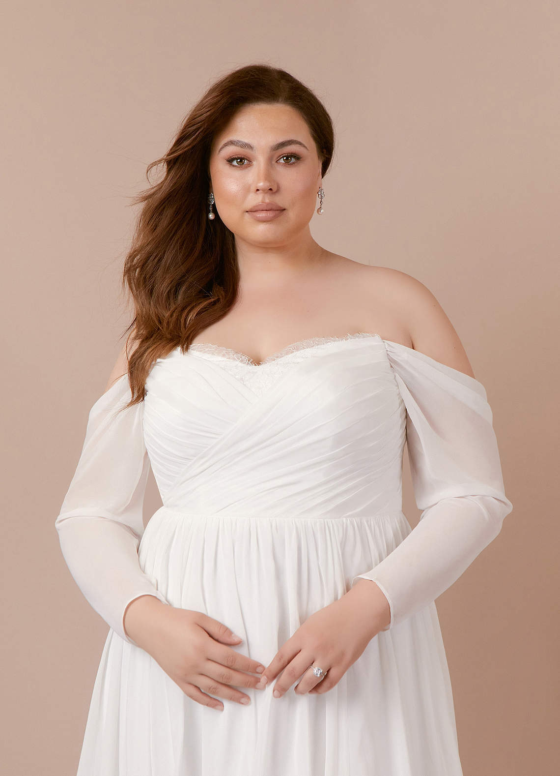 elyessen Lilith Diamond White A-Line Sweetheart lace Chiffon Dress
