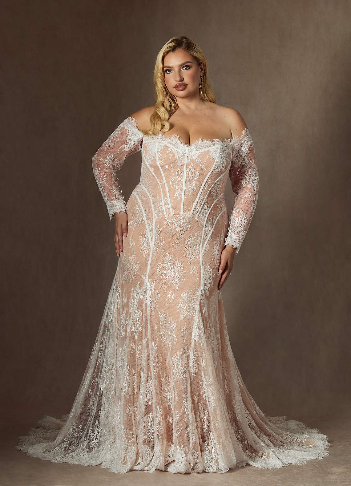 elyessen  Diamond White Mermaid Off the Shoulder Tulle Dress
