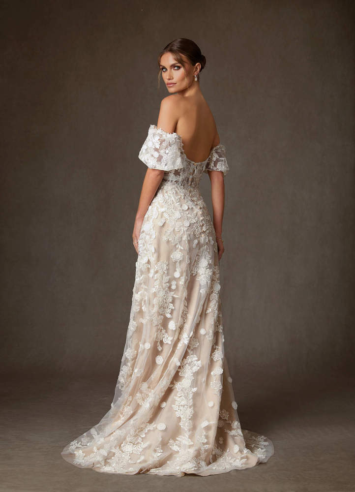 elyessen Diamond White A-Line Sweetheart Lace Dress