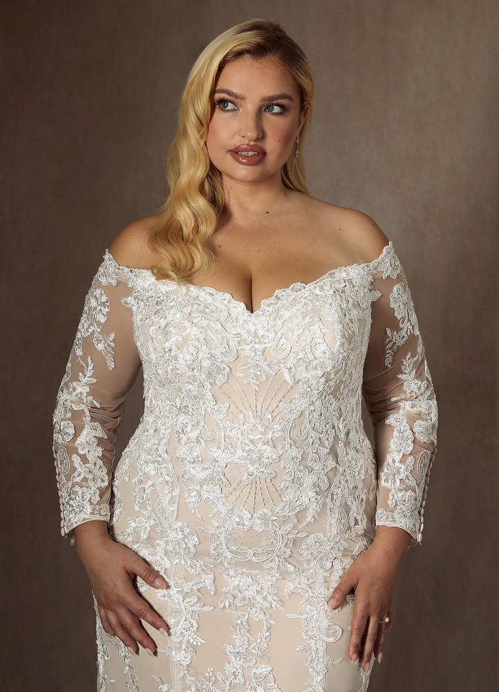 elyessen  Diamond White Mermaid Sequins Tulle Dress