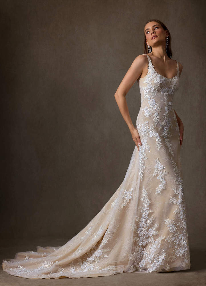elyessen  Diamond White A-Line Lace Dress
