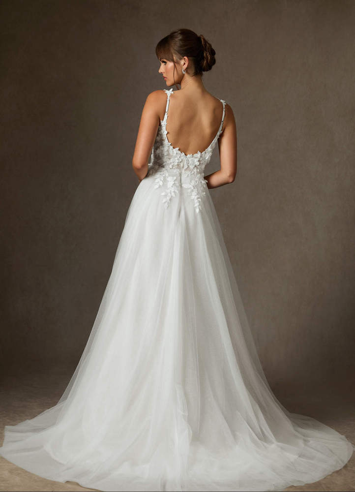elyessen Shayna Diamond White Ball-Gown Lace Dress