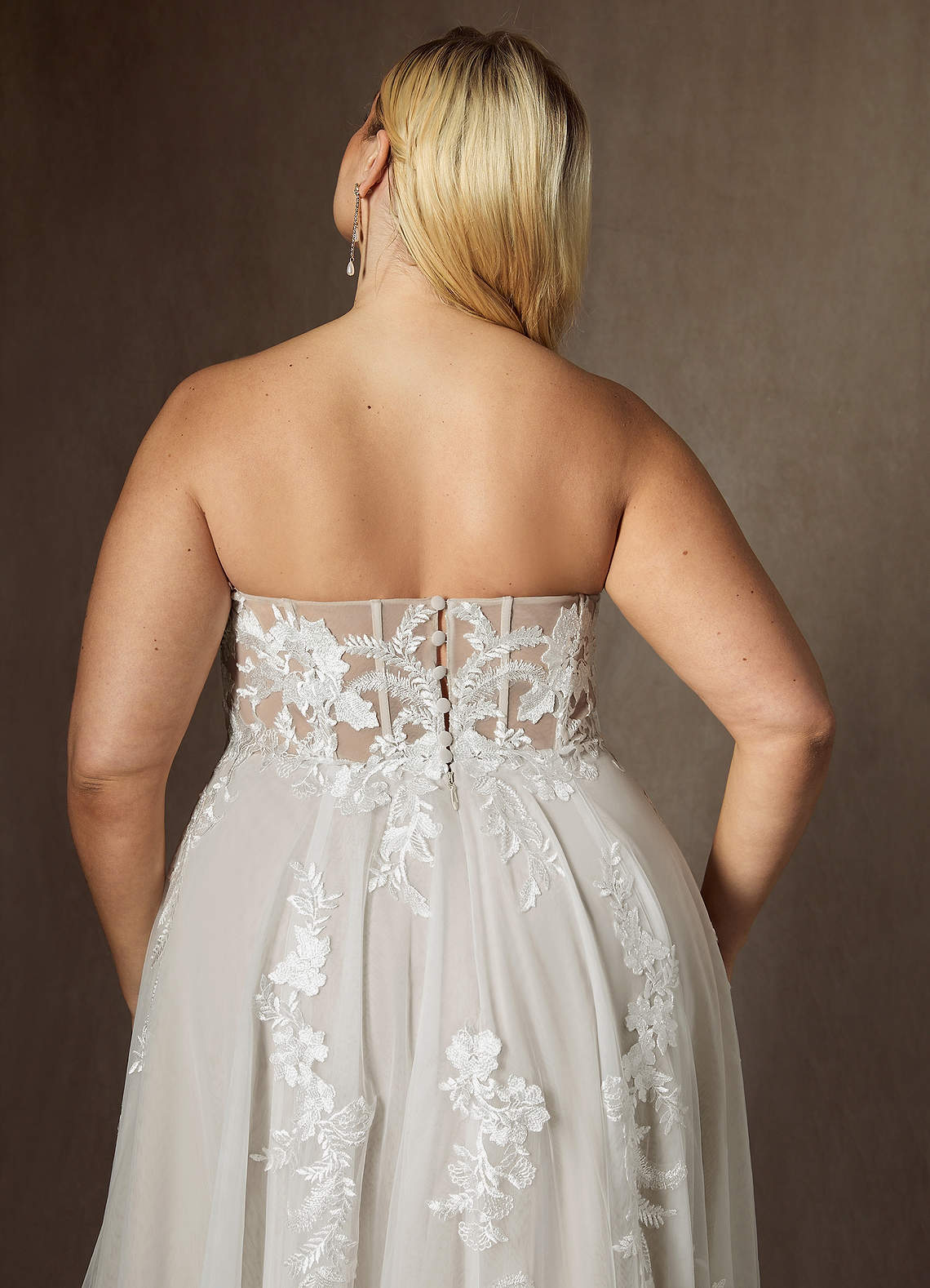 elyessen Aurorie Diamond White A-Line Sequins Tulle Dress