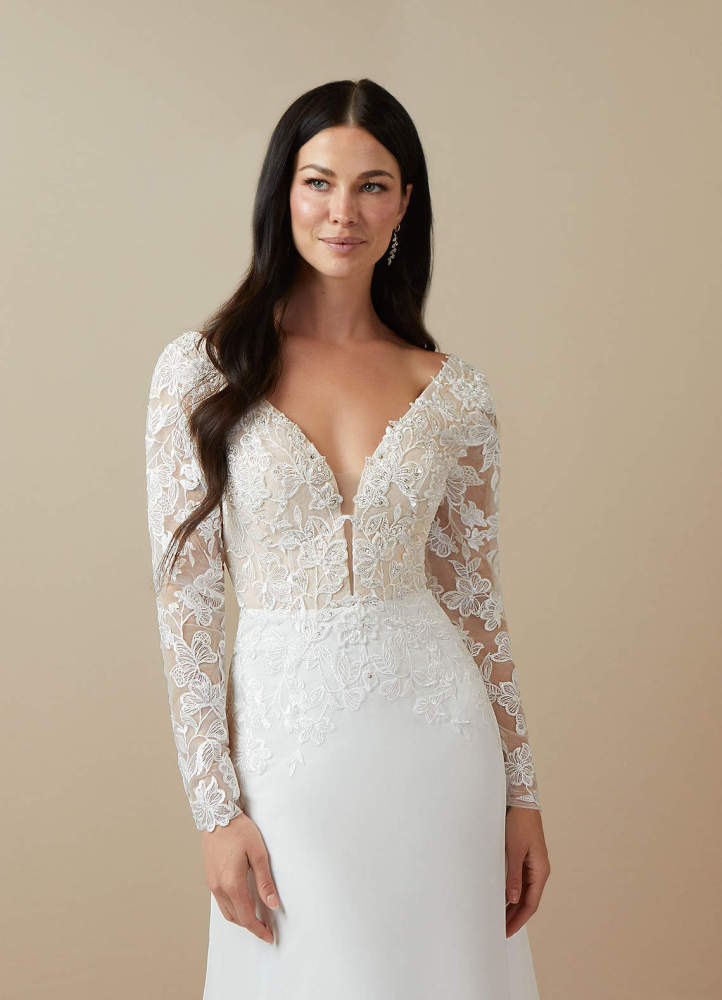 elyessen Fleur Diamond White A-Line Sequins Chiffon Dress