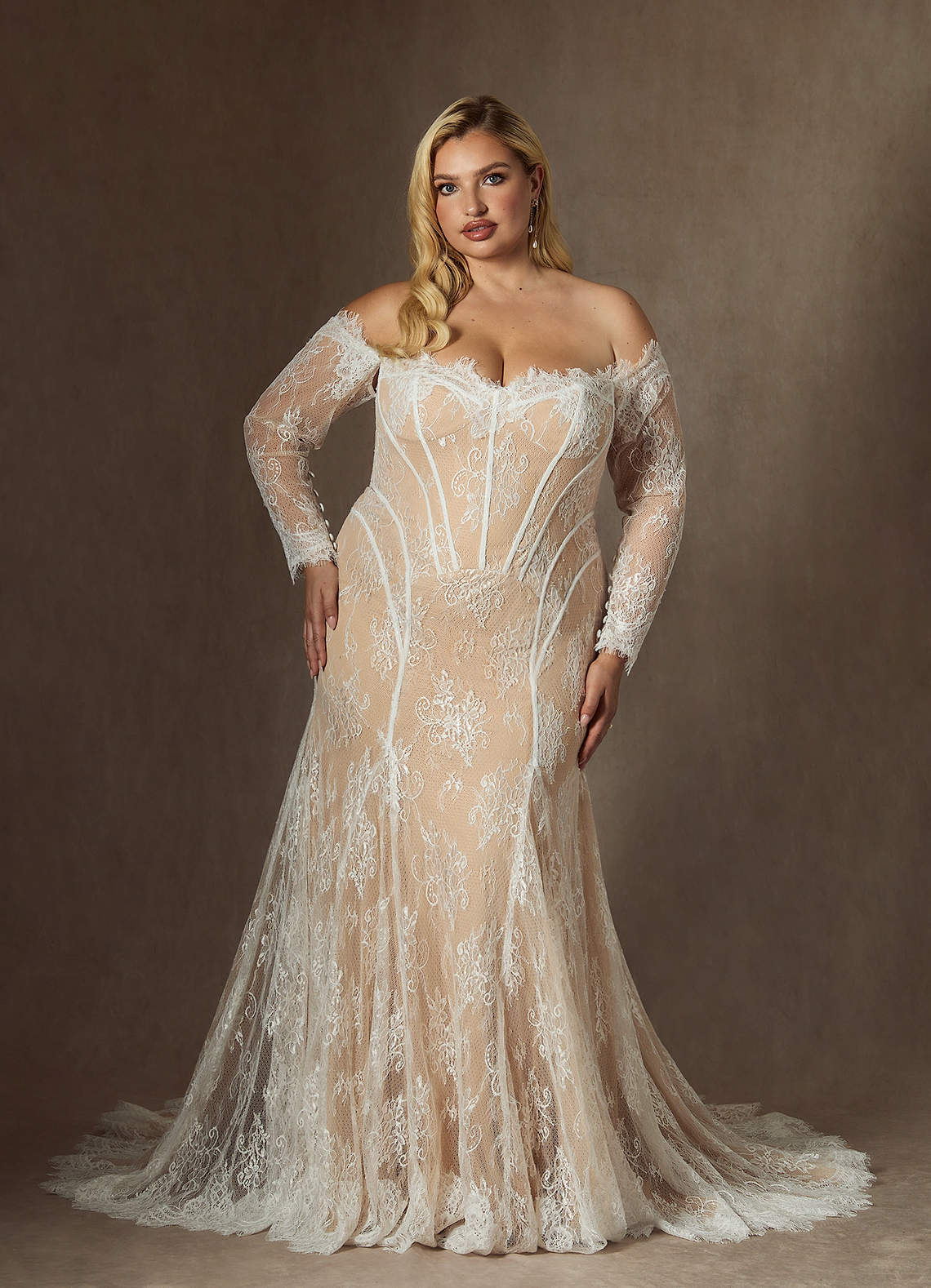 elyessen  Diamond White Mermaid Off the Shoulder Tulle Dress