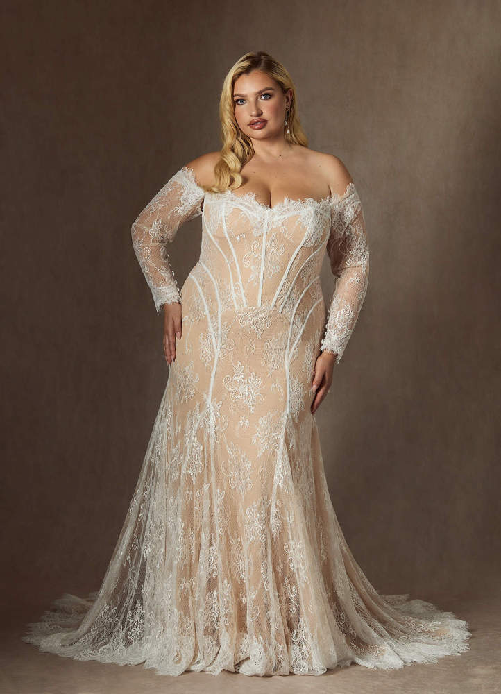 elyessen  Diamond White Mermaid Off the Shoulder Tulle Dress