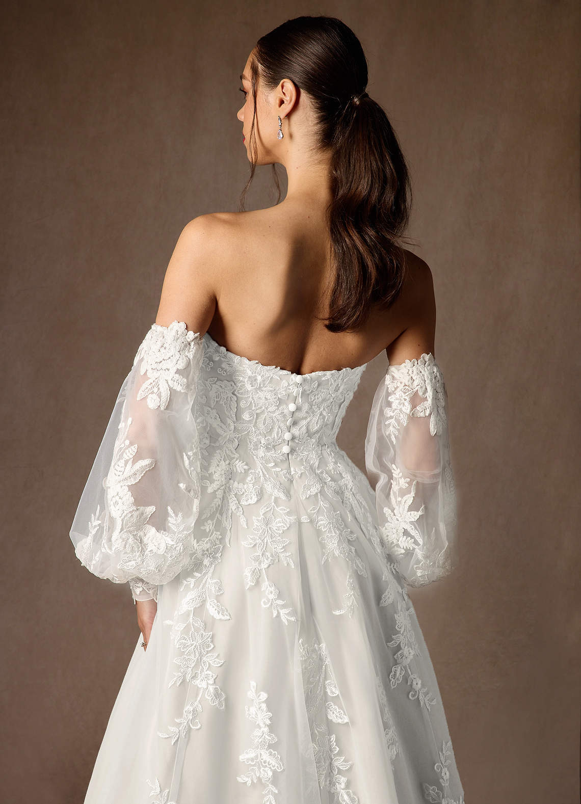 elyessen Madeleine Diamond White Ball-Gown Strapless Lace Dress
