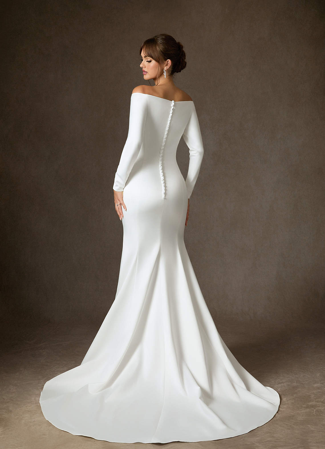 elyessen Marlin Free pannier Diamond White Mermaid Off the Shoulder Satin Dress