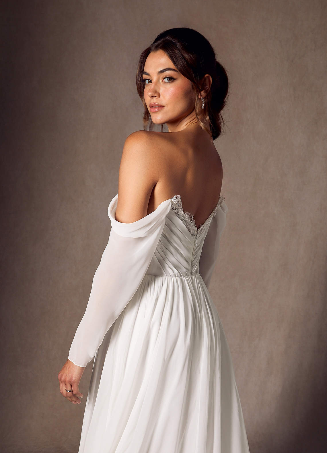 elyessen Lilith Diamond White A-Line Sweetheart lace Chiffon Dress