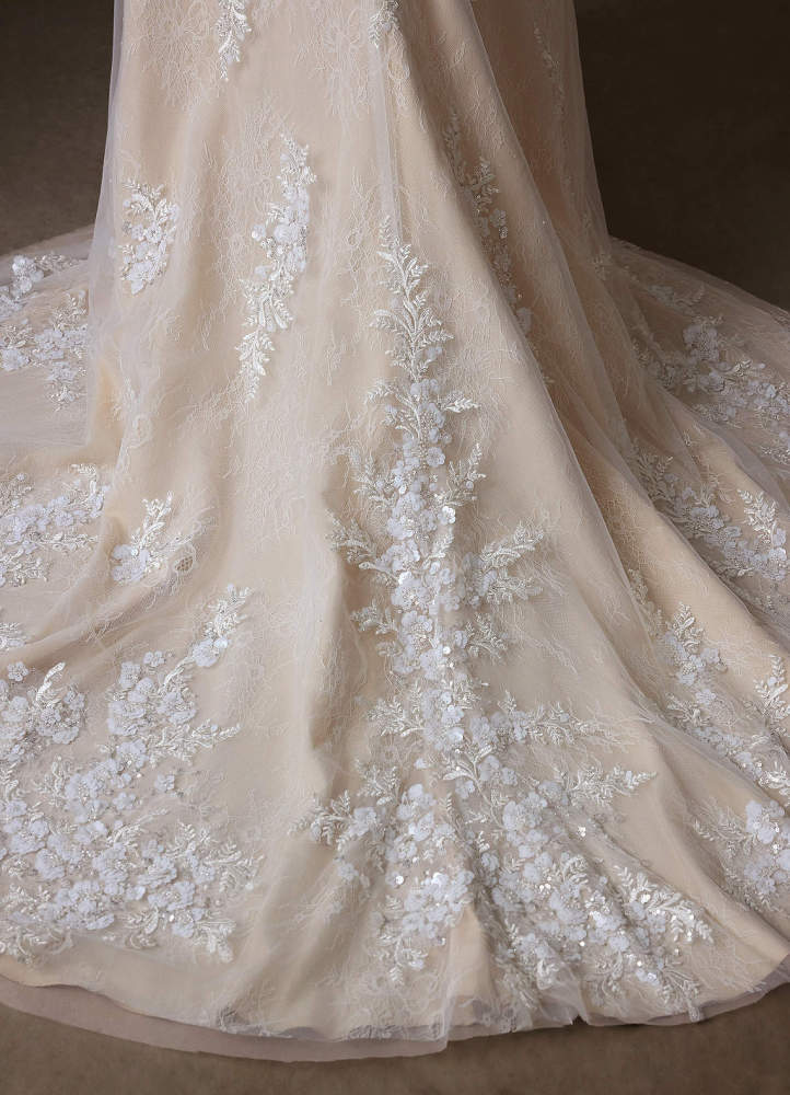 elyessen Rosalie Diamond White A-Line Lace Dress