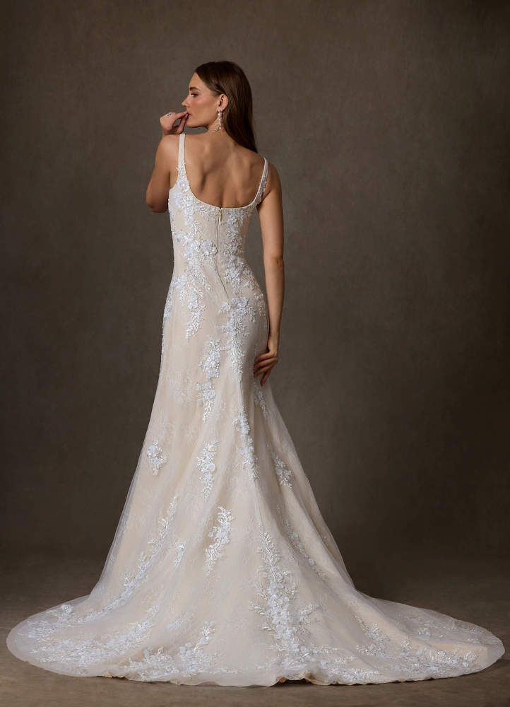 elyessen Rosalie Diamond White A-Line Lace Dress