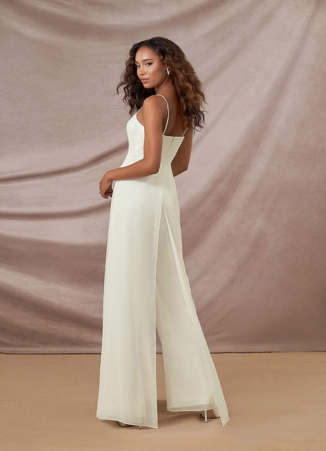 elyessen  Diamond White Pant Styles Strapless Chiffon Dress