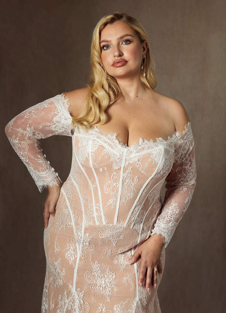elyessen  Diamond White Mermaid Off the Shoulder Tulle Dress