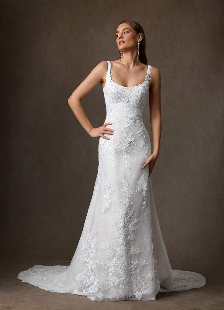 elyessen Rosalie Diamond White A-Line Lace Dress