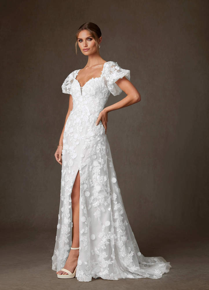 elyessen Vivienne Diamond White A-Line Sweetheart Lace Dress