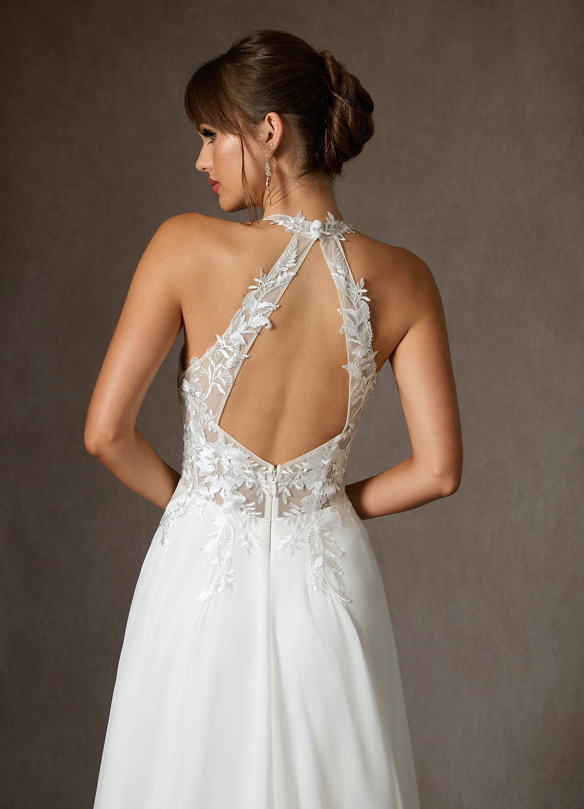 elyessen  Diamond White A-Line Lace Dress