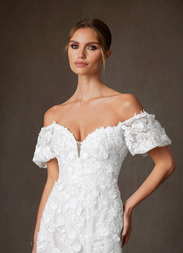 elyessen Vivienne Diamond White A-Line Sweetheart Lace Dress