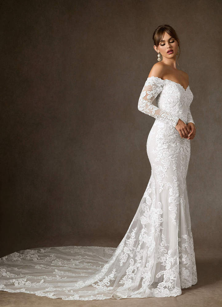 elyessen Empiria Diamond White Mermaid Sequins Tulle Dress