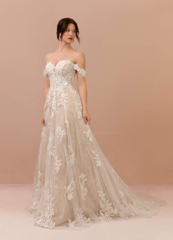 elyessen Diamond White A-Line Sweetheart Sequins Tulle Dress