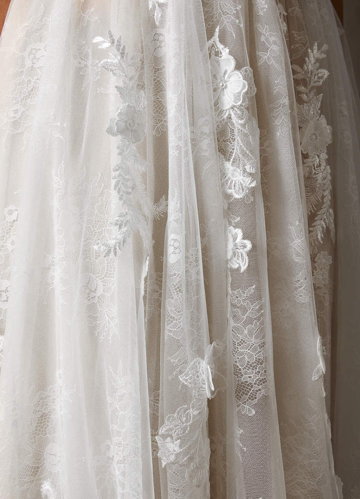 elyessen Monda Diamond White A-Line Lace Tulle Dress