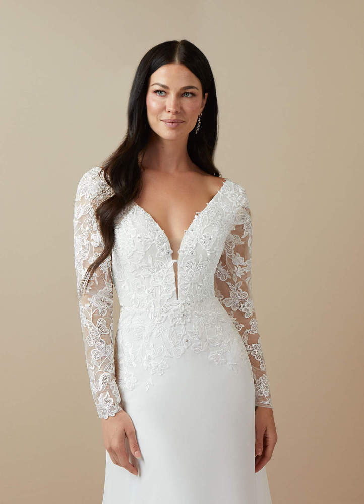 elyessen Fleur Diamond White A-Line Sequins Chiffon Dress