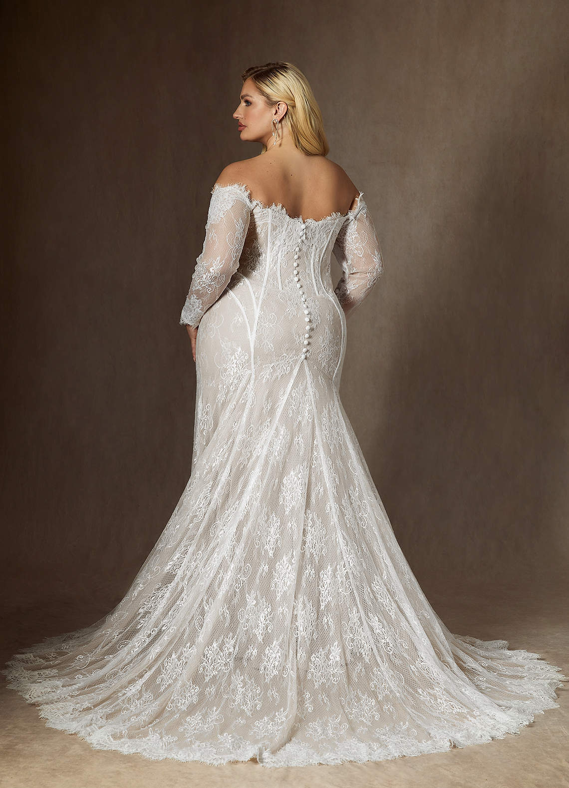 elyessen Katherine Diamond White Mermaid Off the Shoulder Tulle Dress