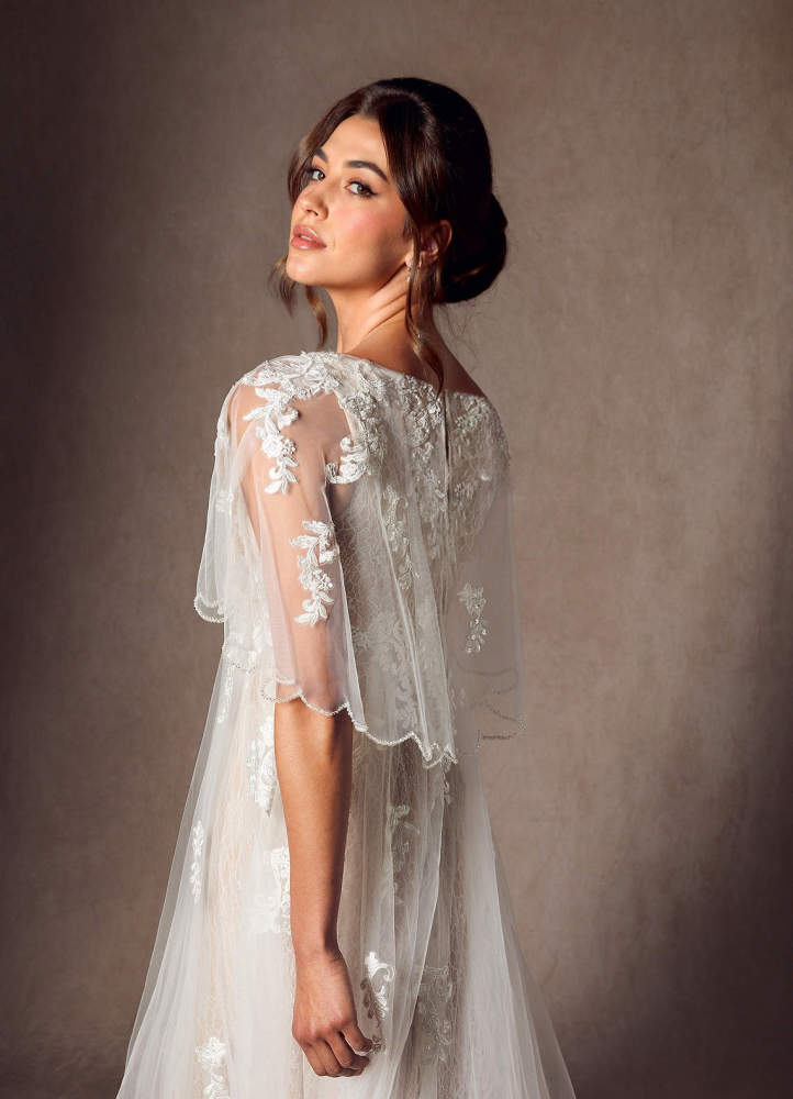 elyessen  Diamond White A-Line Sequins Tulle Dress