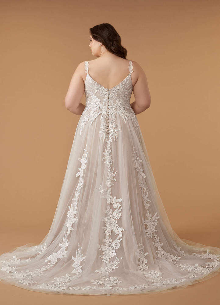elyessen  Diamond White A-Line V-Neck Sequins Tulle Dress