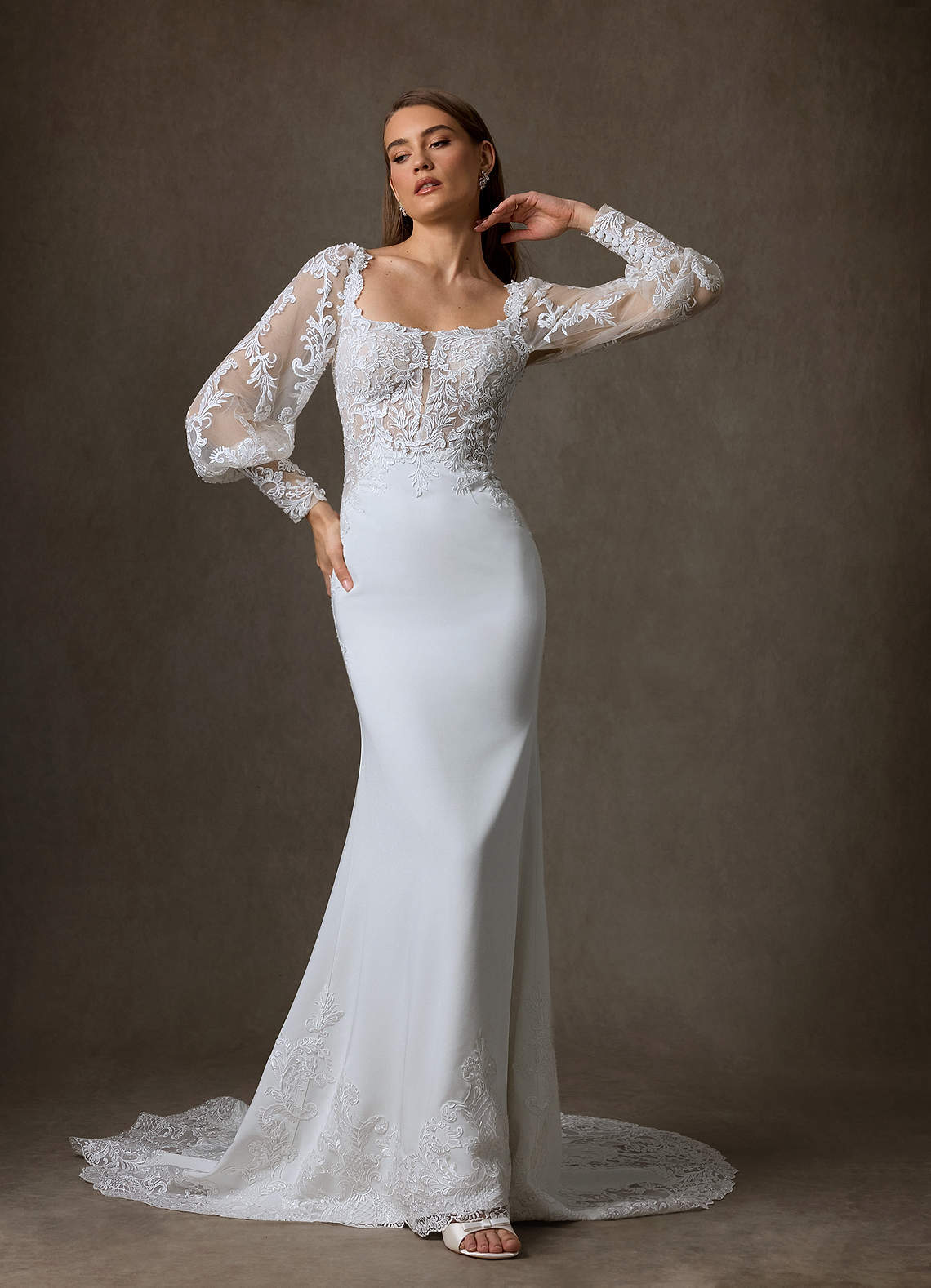 elyessen Isadora Diamond White Mermaid Lace Dress