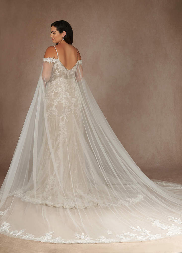 elyessen  Diamond White Mermaid V-Neck Sequins Tulle Dress