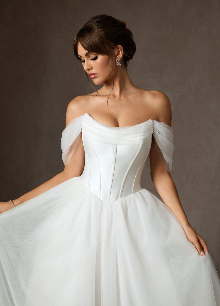 elyessen Adalyn Two-Piece Diamond White Ball-Gown Tulle Dress