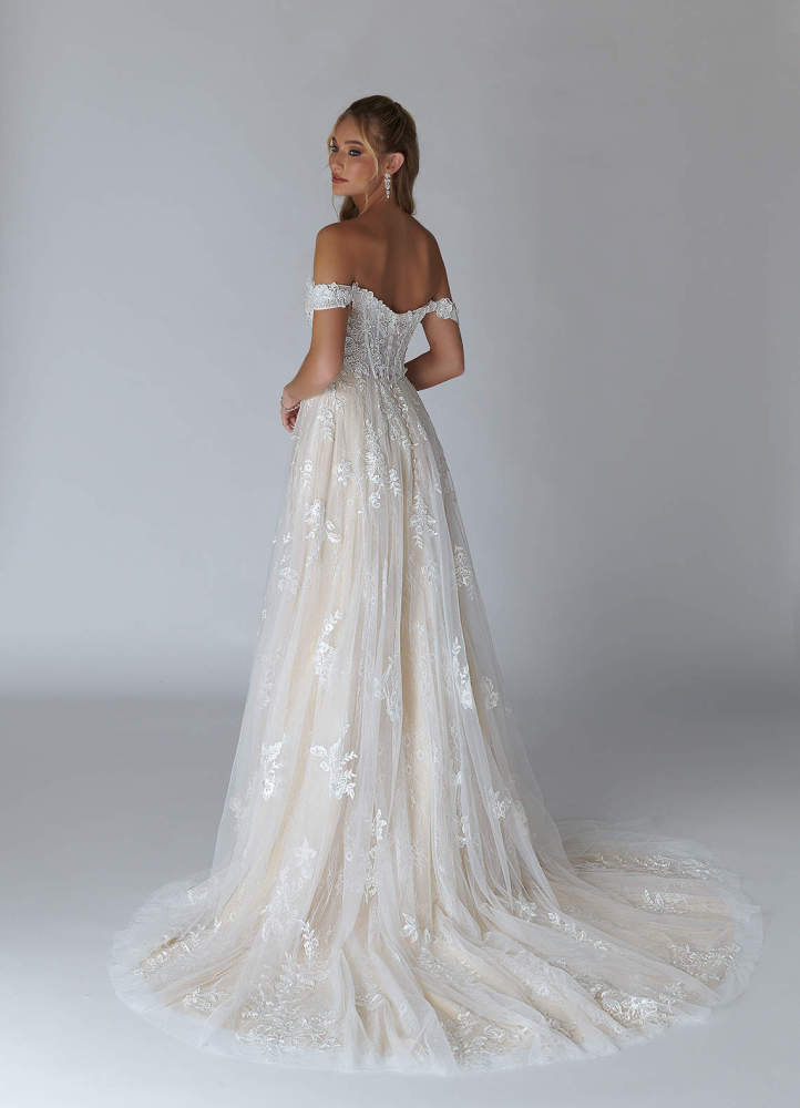 elyessen Diamond White A-Line Sweetheart Sequins Tulle Dress