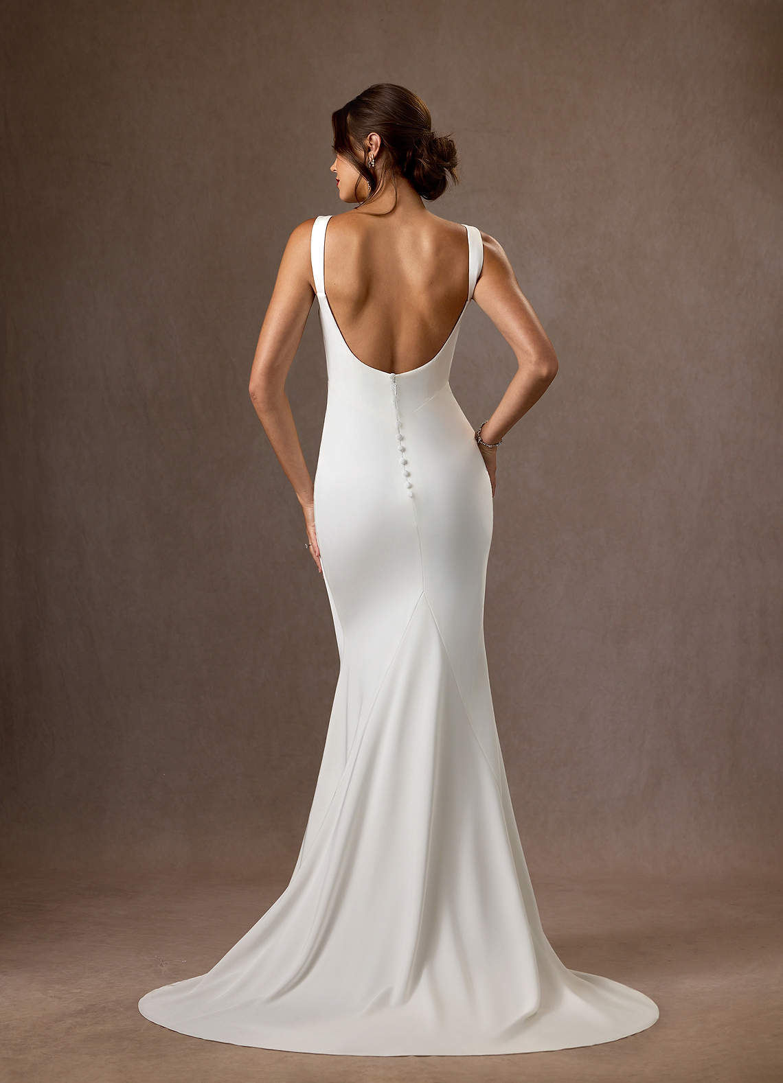 elyessen Lyssa Diamond White Mermaid Crepe Back Satin Dress