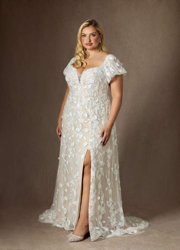 elyessen Diamond White A-Line Sweetheart Lace Dress