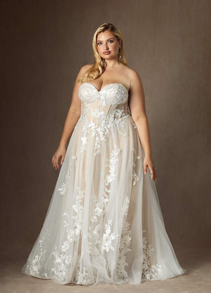 elyessen  Diamond White A-Line Sequins Tulle Dress