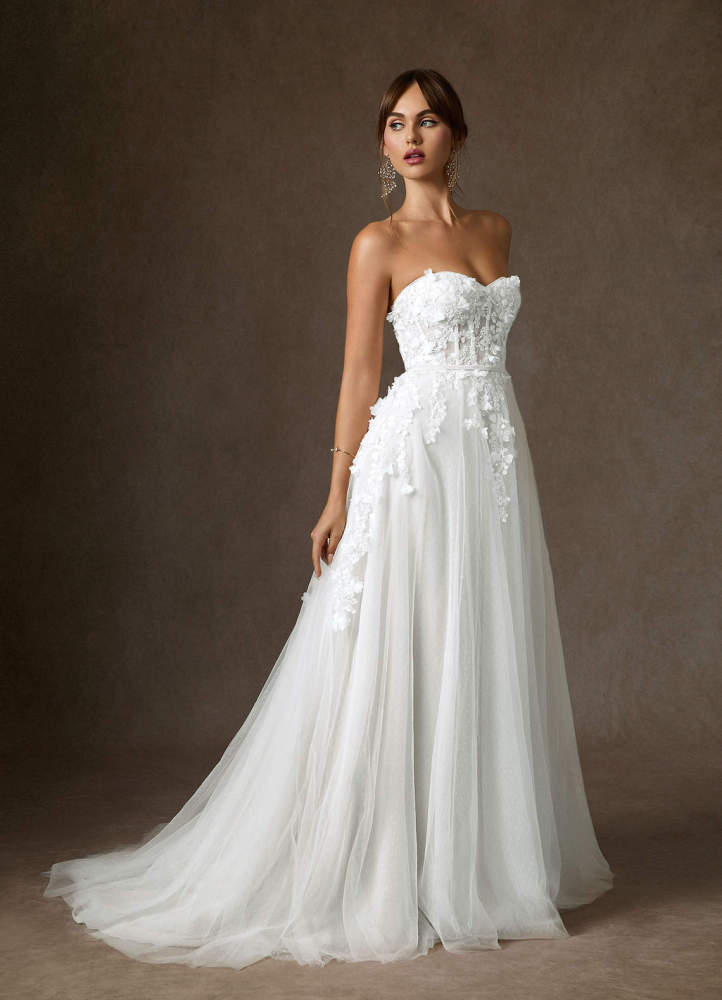 elyessen Wynery Diamond White Ball-Gown Off the Shoulder Lace Dress