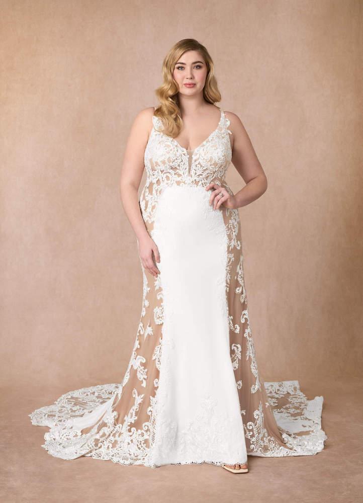 elyessen  Stretch Diamond White Mermaid Sequins Stretch Crepe Dress