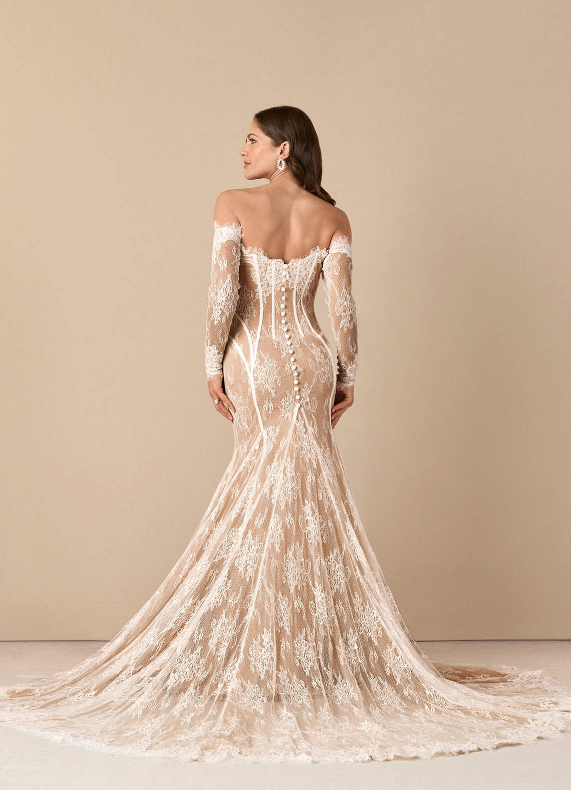 elyessen  Diamond White Mermaid Off the Shoulder Tulle Dress