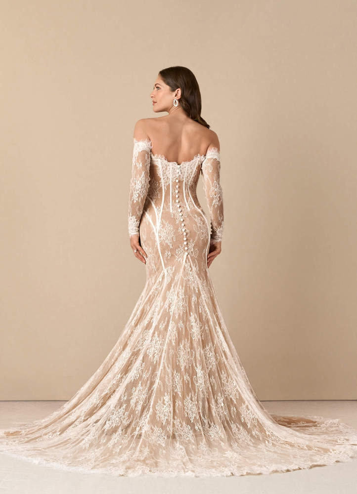 elyessen  Diamond White Mermaid Off the Shoulder Tulle Dress