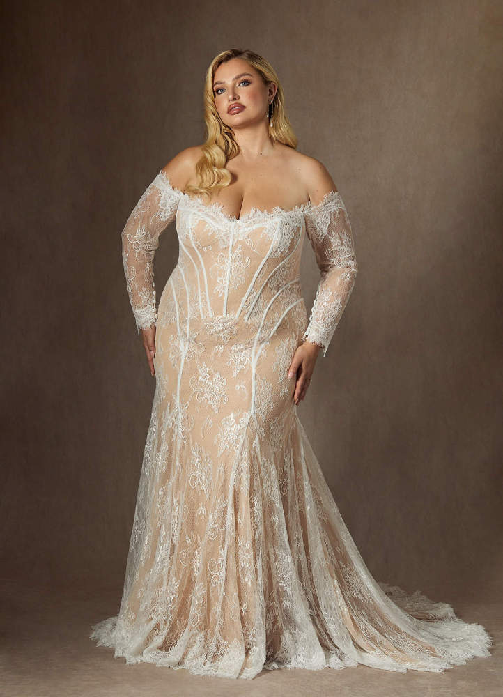 elyessen  Diamond White Mermaid Off the Shoulder Tulle Dress