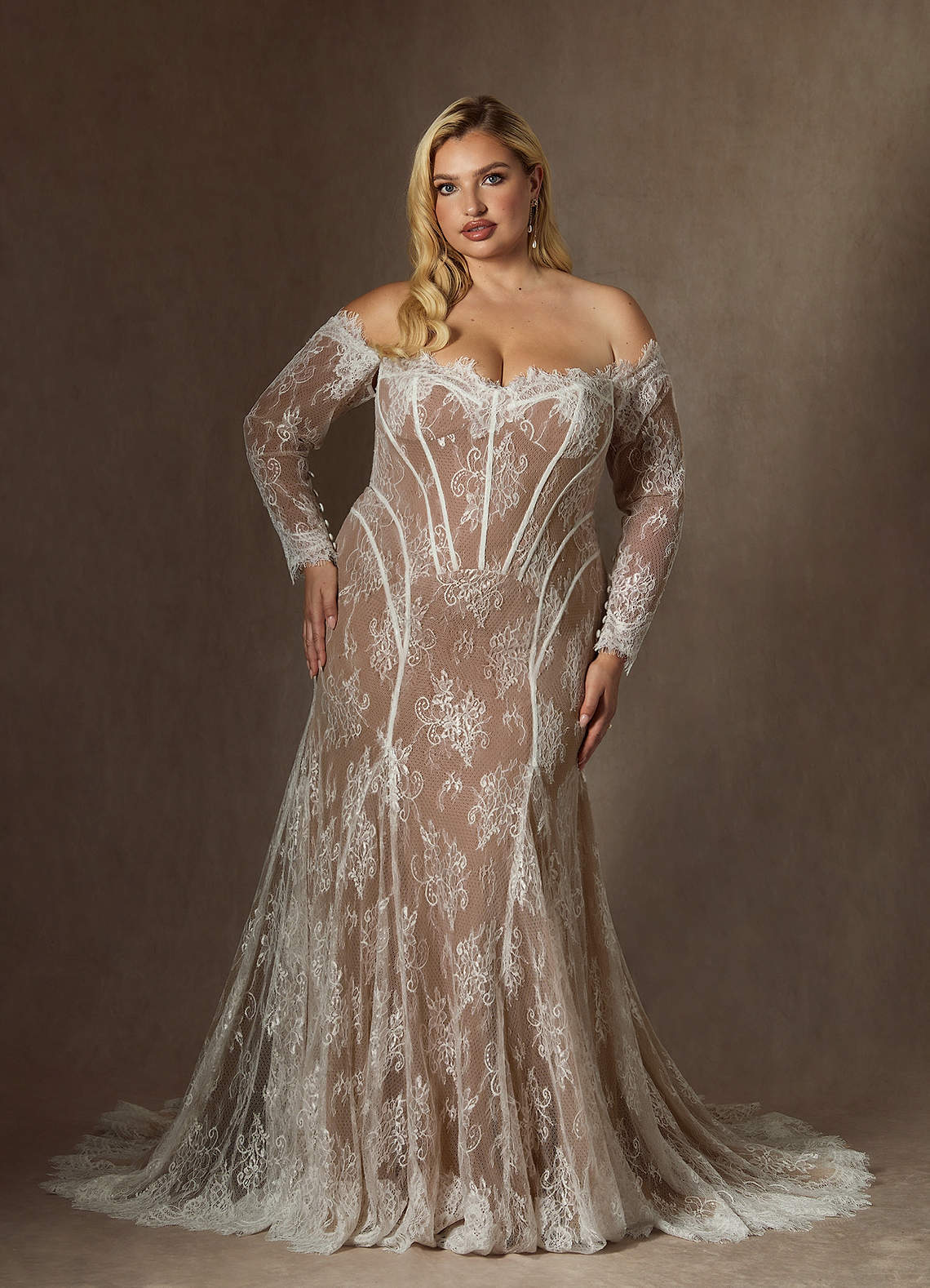 elyessen  Diamond White Mermaid Off the Shoulder Tulle Dress
