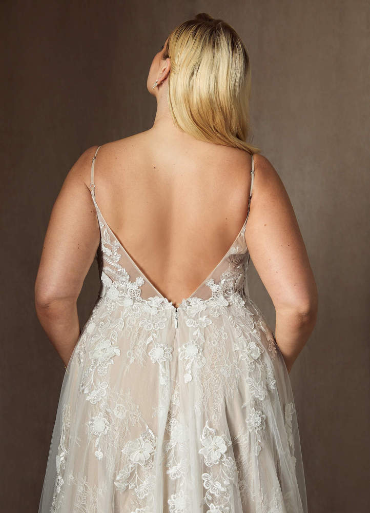 elyessen  Diamond White A-Line Lace Tulle Dress