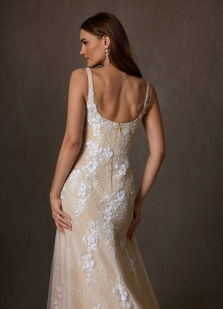 elyessen  Diamond White A-Line Lace Dress